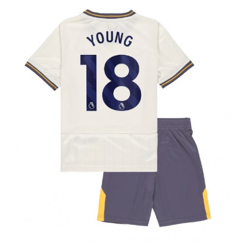 Fotballdrakt Barn Everton Ashley Young #18 Tredjedraktsett 2024-25 Kortermet (+ Korte bukser)